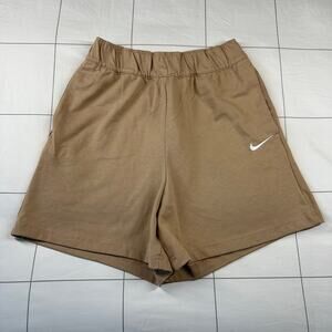 Nike Shorts Womens XS Tan Jersey Loose Fit High Rise Sweat Lounge Athletic New